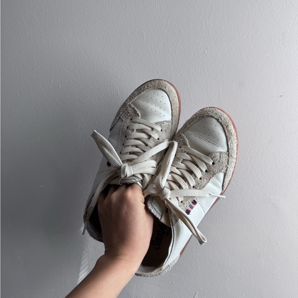 Classic White and Gray Sneakers